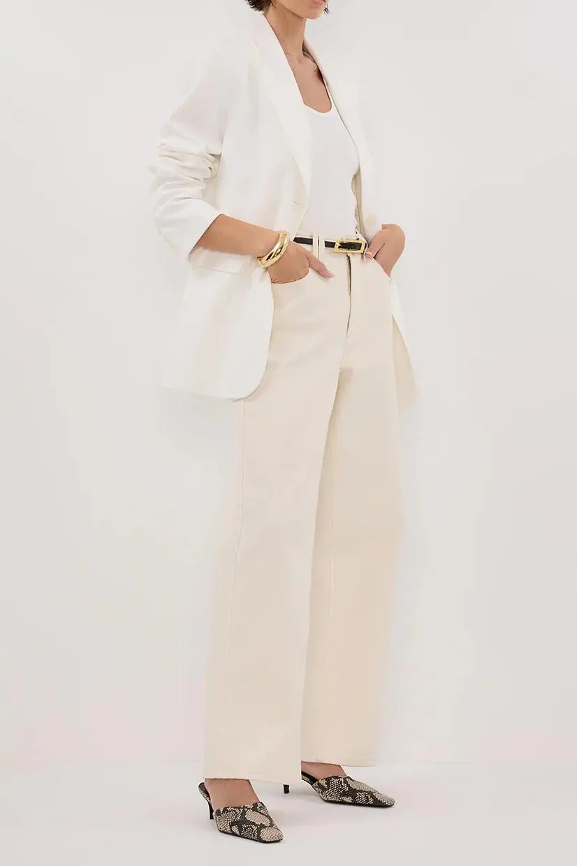 WHITE OVERSIZED BOYFRIEND BLAZER