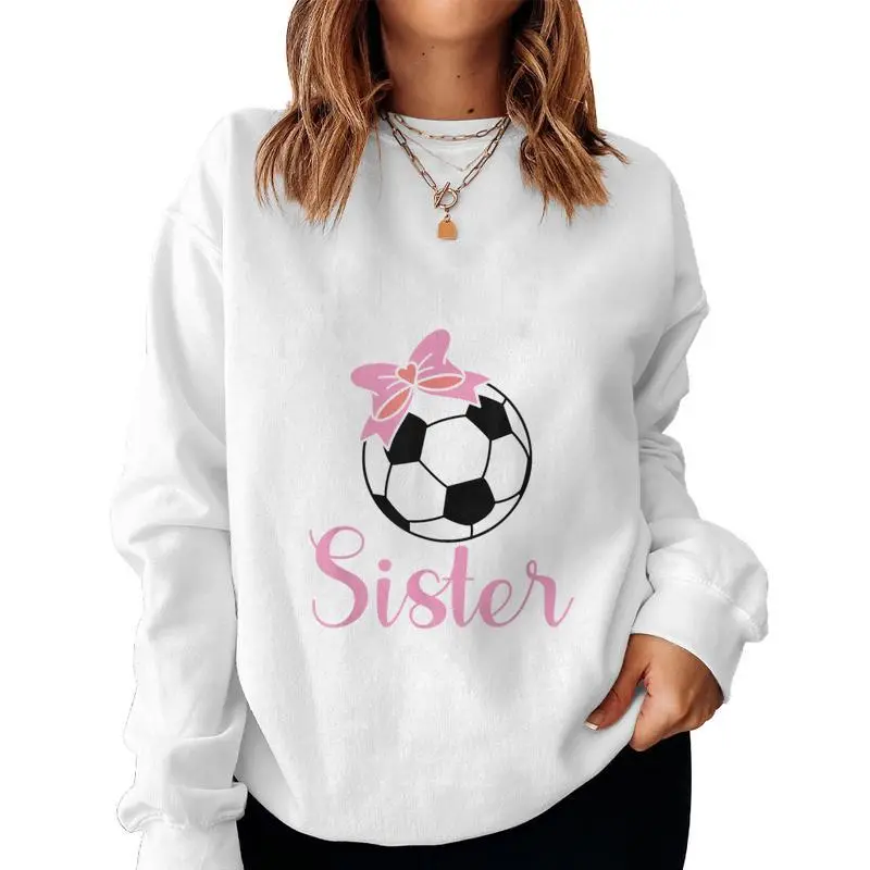Soccer Sister Cute Bow Soccer Ball Women Sweatshirt