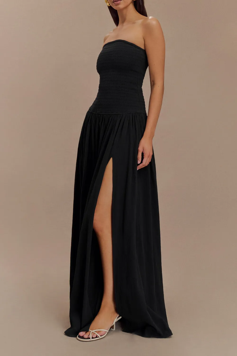 Cotton Shirring Maxi Dress