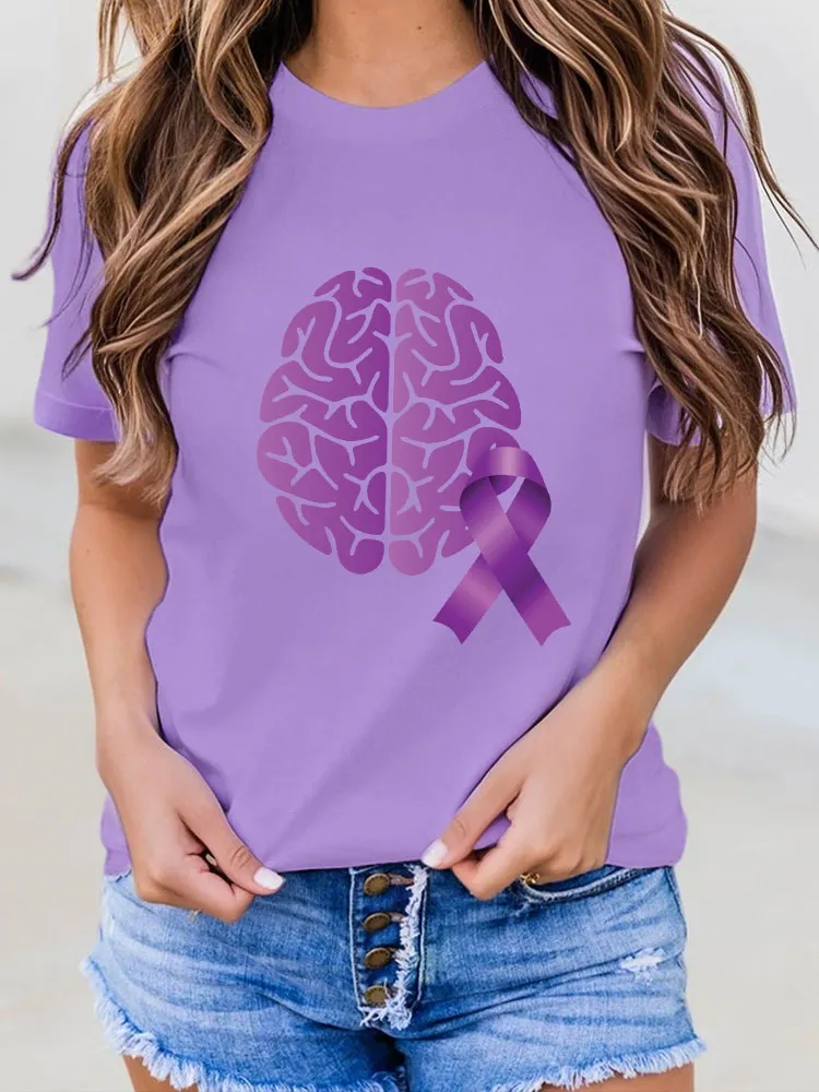 Women's I Wear Purple For My Dad Alzheimer's Awareness Tee