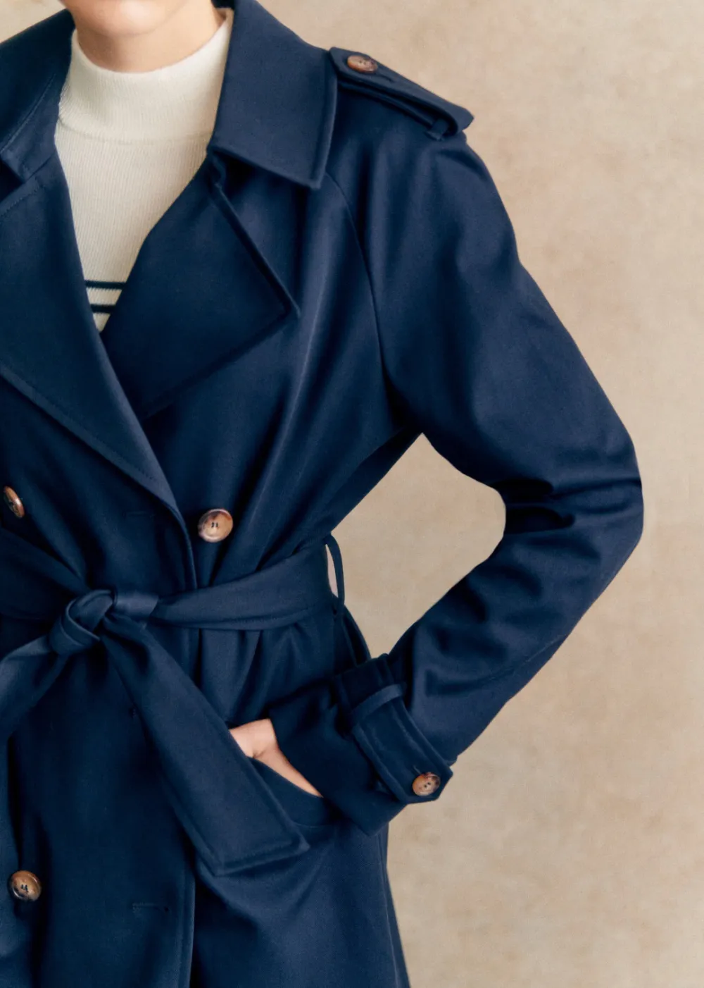 Long Belted Trench Coat