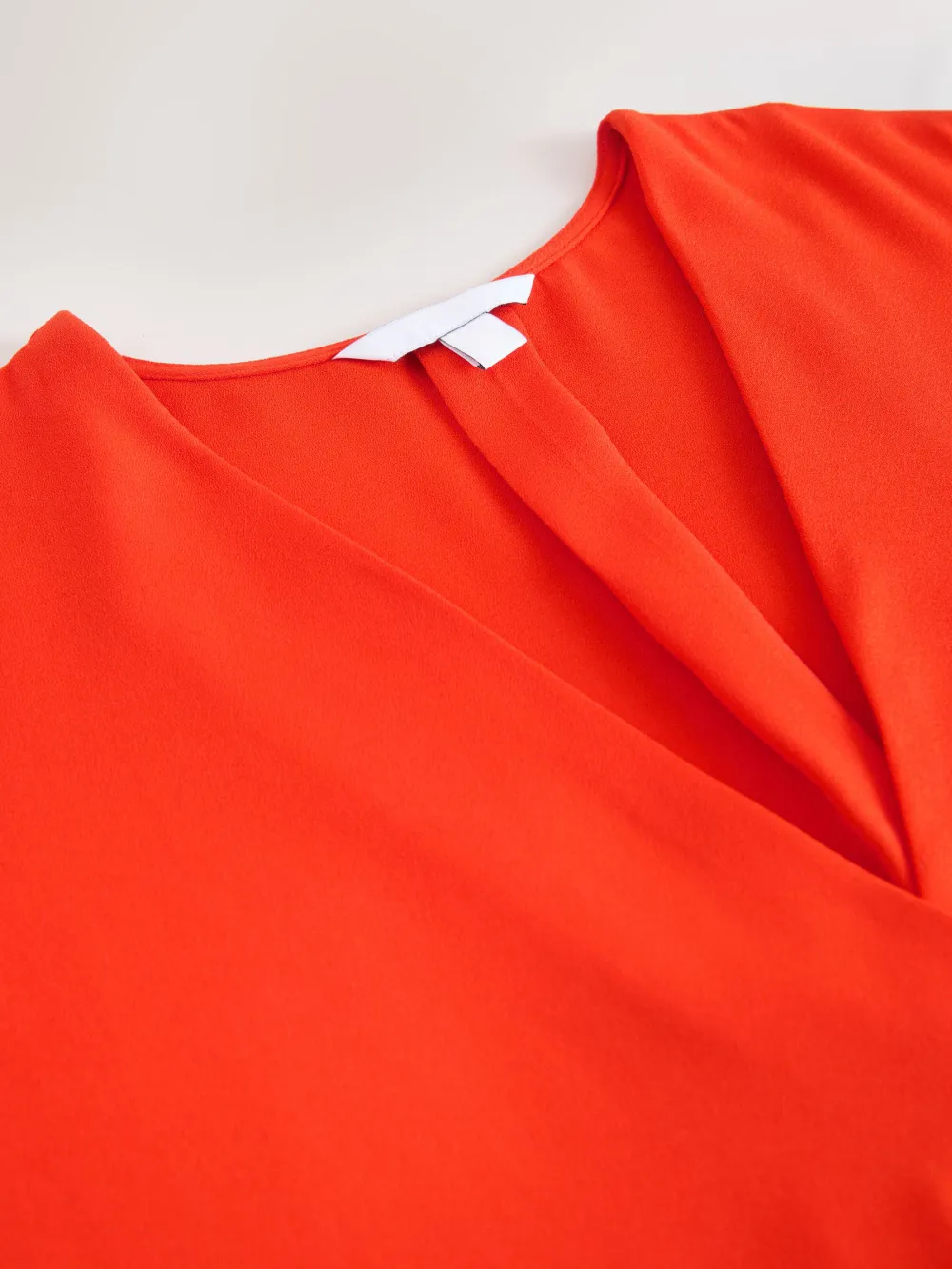 Loose Fit Short Sleeve High Collar V-Neck Shirt