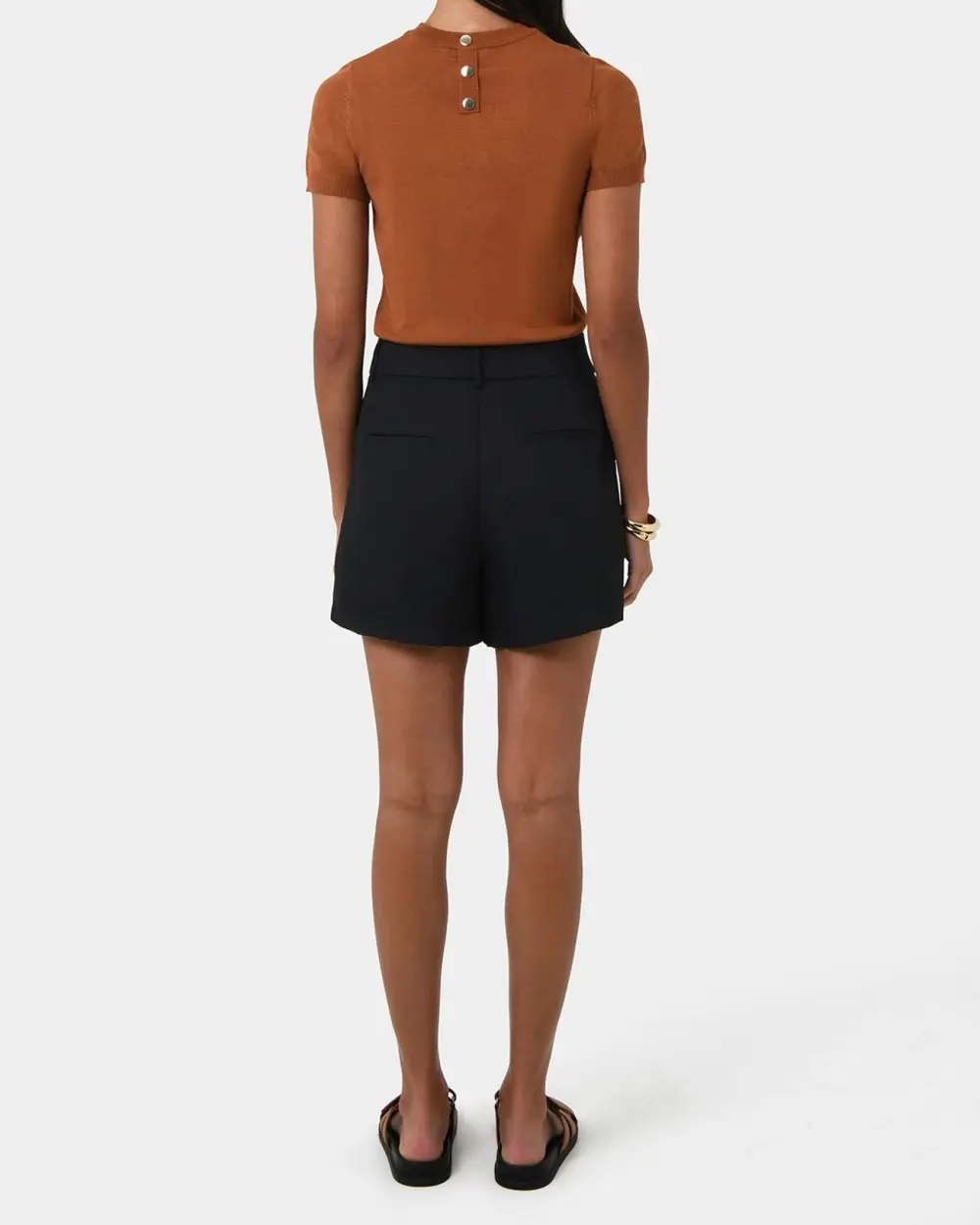 Mid-rise Waist Pleat Front Short
