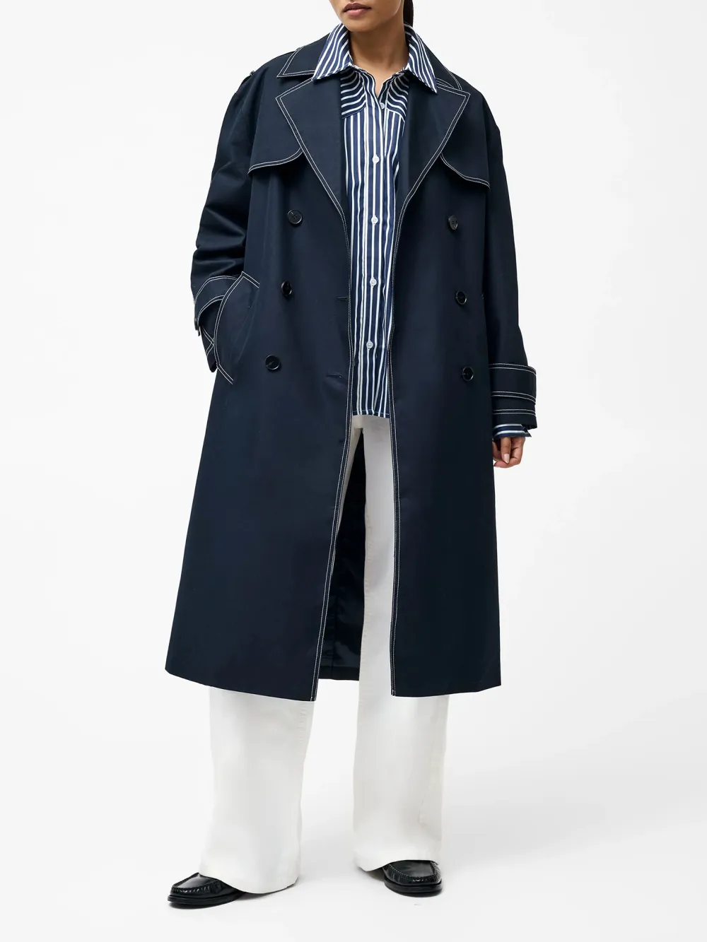 Long Waist Denim Lapel Jacket