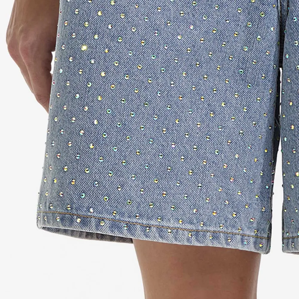 Rhinestone Denim Shorts