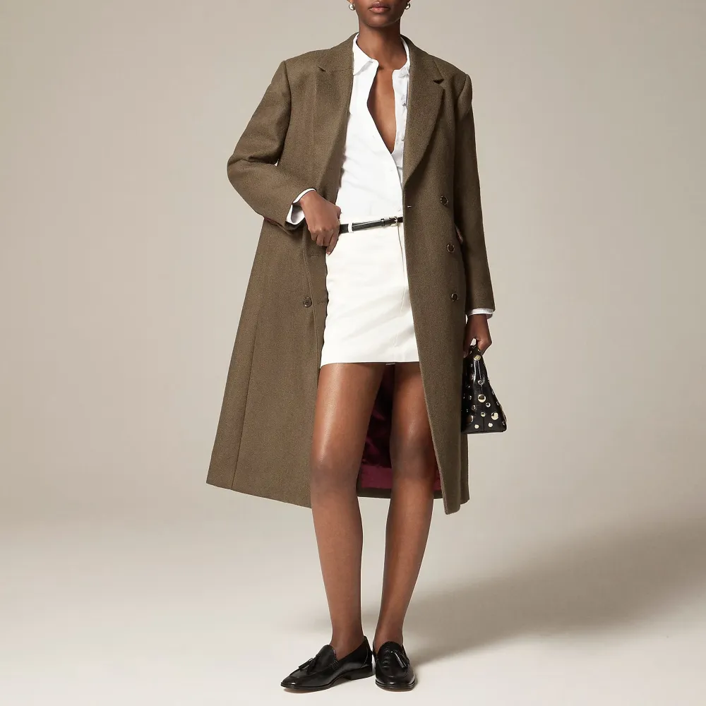 Wool-Blend Melton Double-Breasted Topcoats