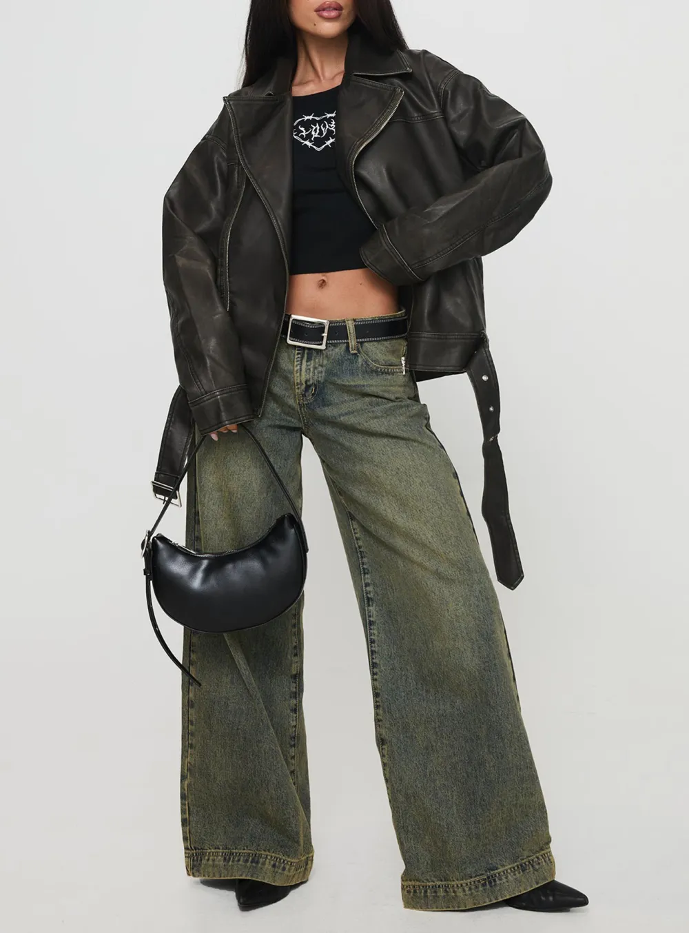 Oversized Boyfriend Fit Biker Jacket