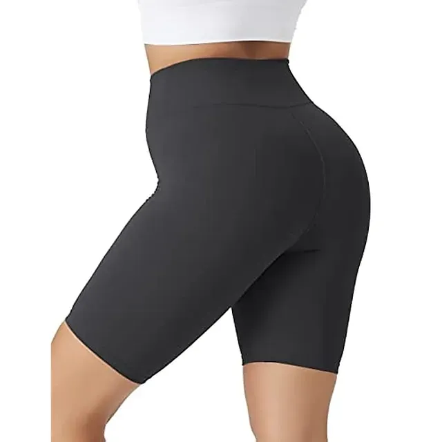 Women's Yoga Shorts Biker Shorts Workout Shorts 3 Pack Tummy Control Butt Lift Quick Dry High Waist Yoga Fitness Gym Workout Shorts Bottoms Black+White+Navy Blue Black+Grey+Navy Blue Black+Pink+Green