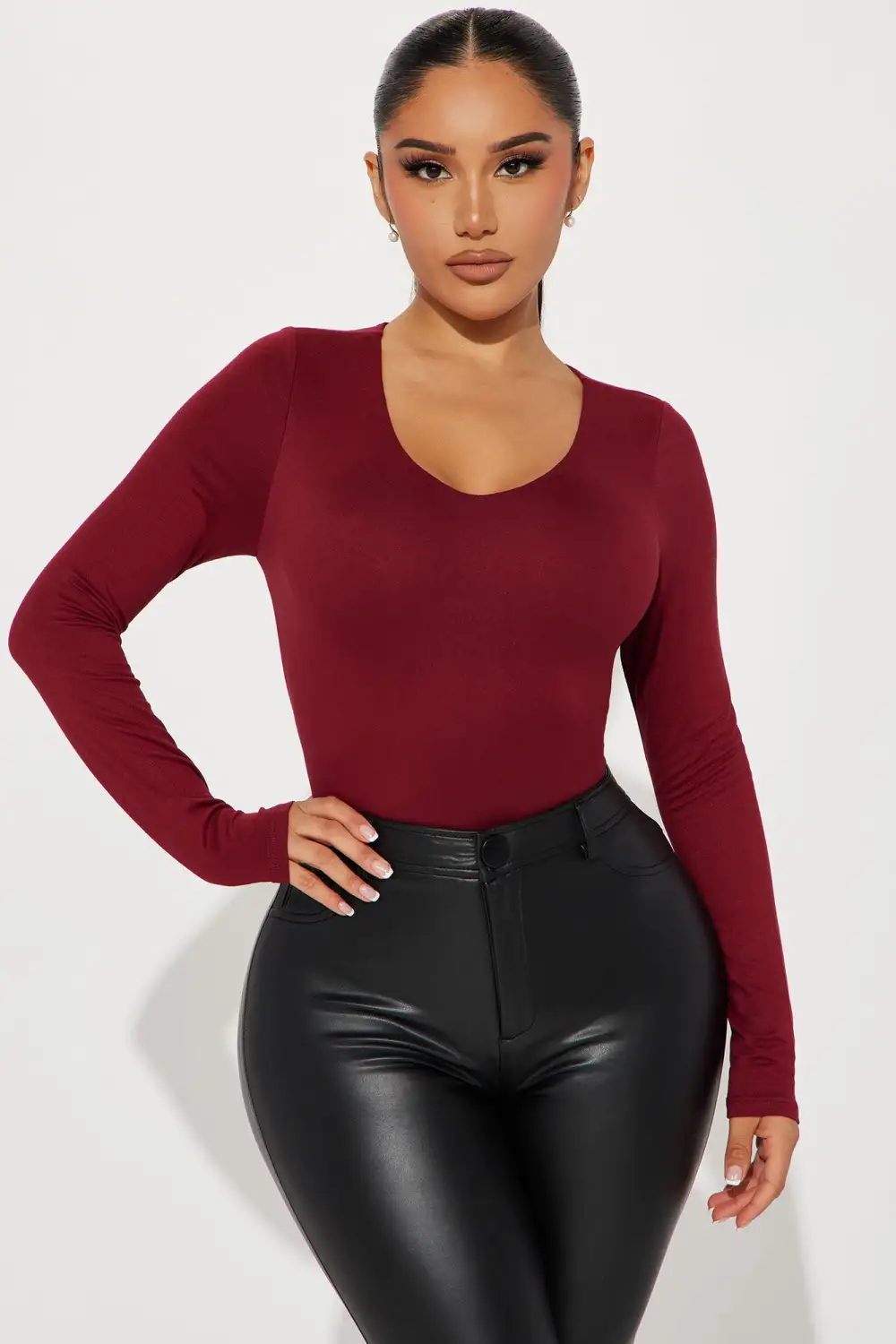 Myra Double Lined Bodysuit - Wine