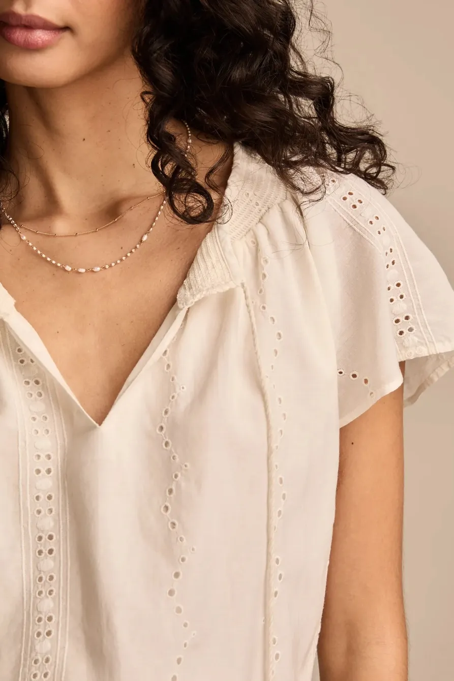 Tofu Smocked Hem Blouse