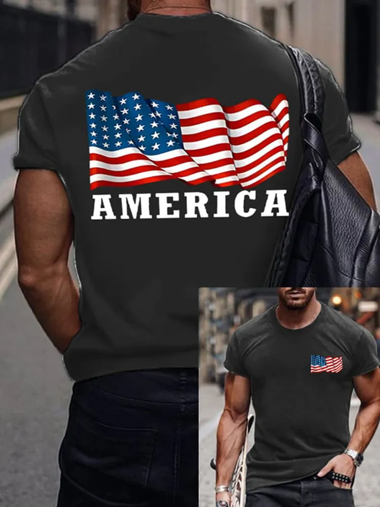 Men'S Shirt With National Flag Print T-Shirt