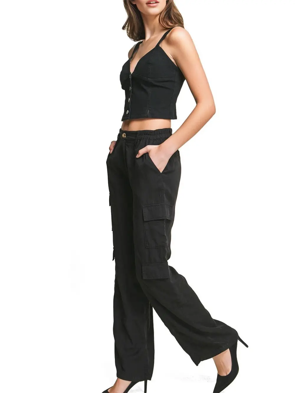 Mid Rise Cargo Pants