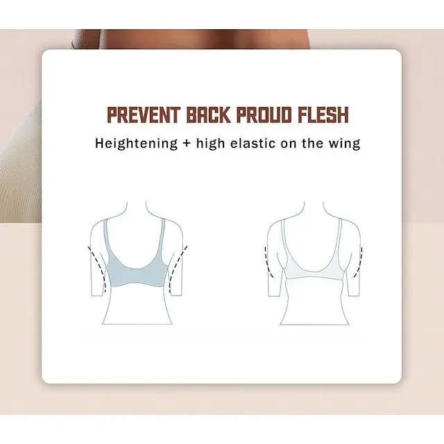 Underwear Women's Plus Size Deep U Comfortable Beauty Back Yoga Vest with Pads No Steel Ring Gathered Shock-proof Sports Bra