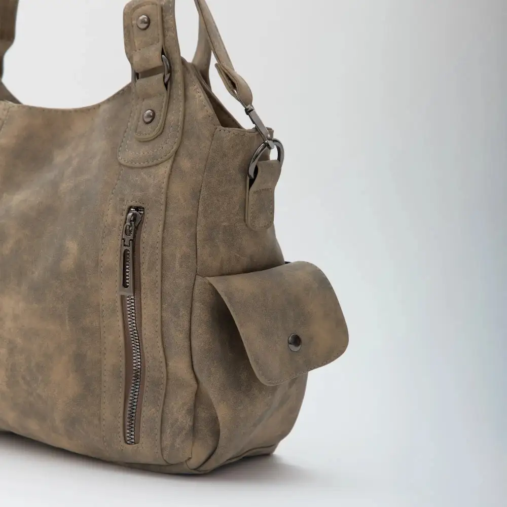 Pocket Front Leather Crossbody Bag