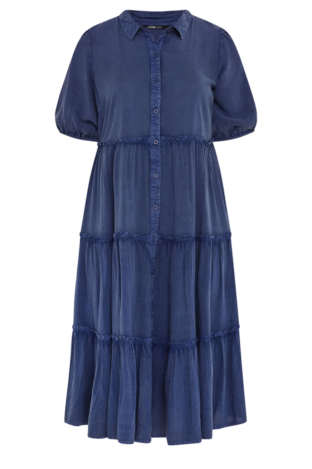 YOURS Curve Charcoal Grey Midi Shirt Dress