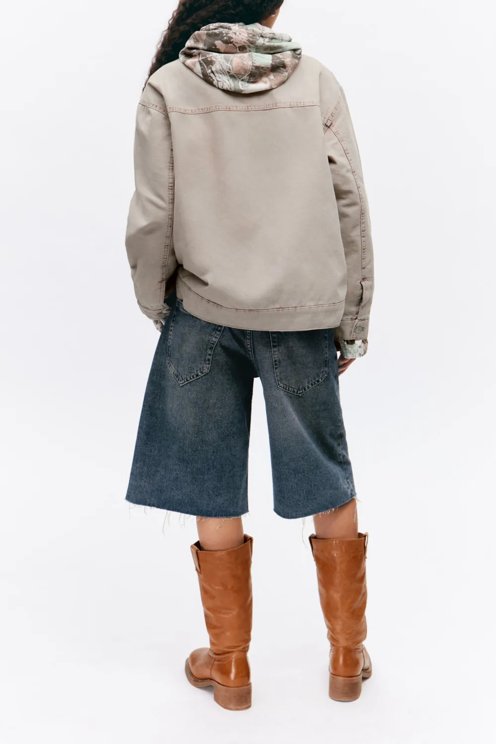 Zip Up Drop Shoulder Jacket