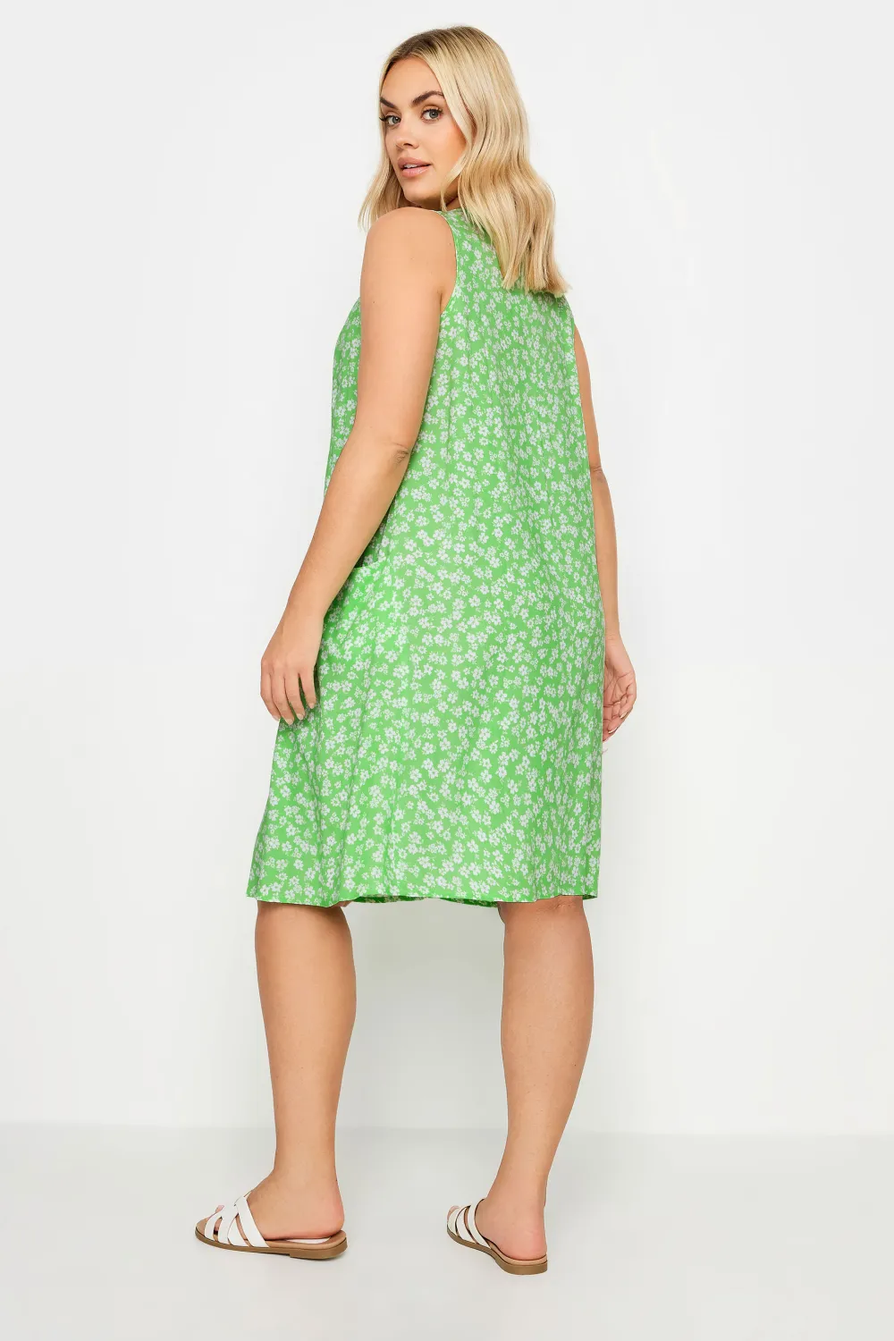 YOURS Curve Green Floral Ditsy Pocket Dress