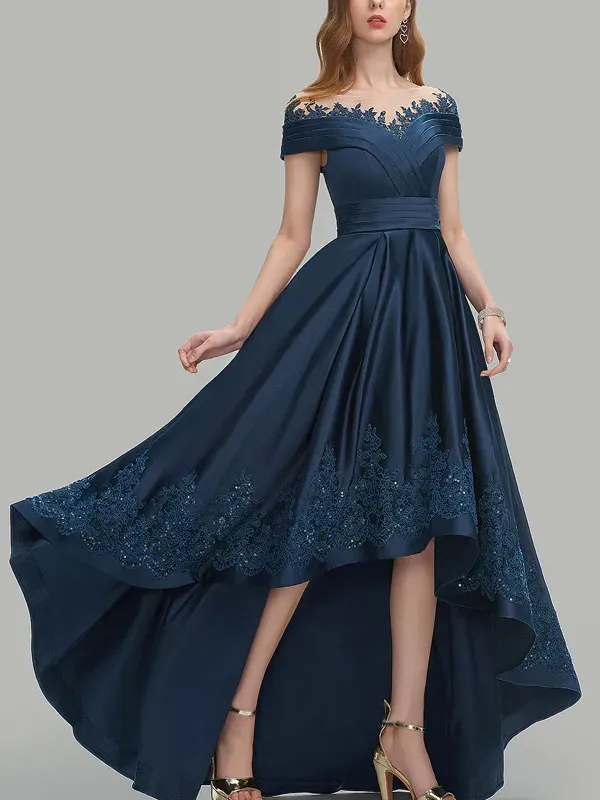 One Shoulder Irregular hem Elegant Chiffon Prom Dress