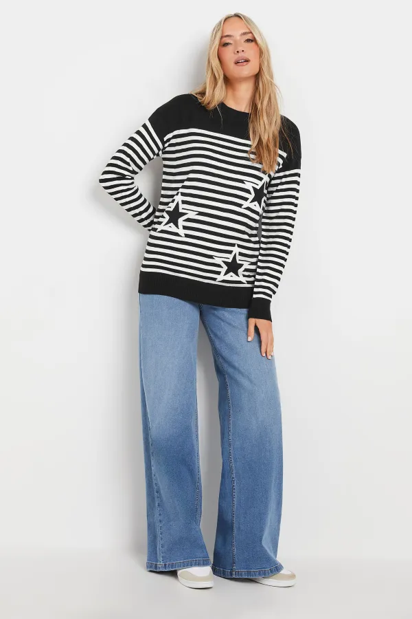 LTS Tall Black Star & Stripe Print Jumper
