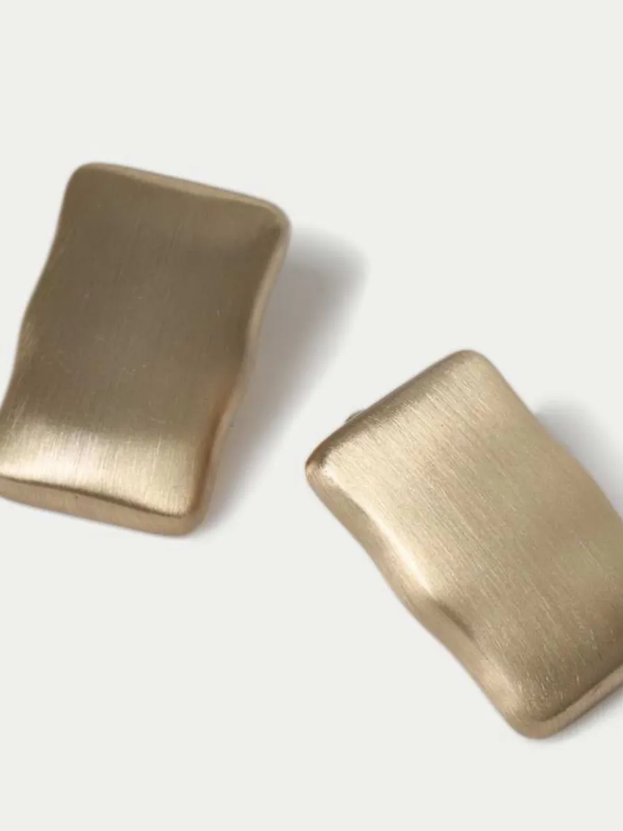 Brushed Square Stud Earrings
