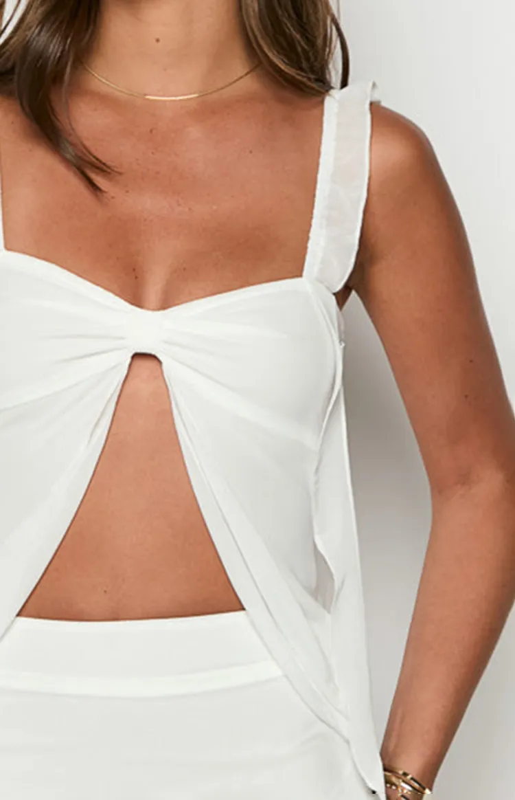 White Layered Mini Skirt