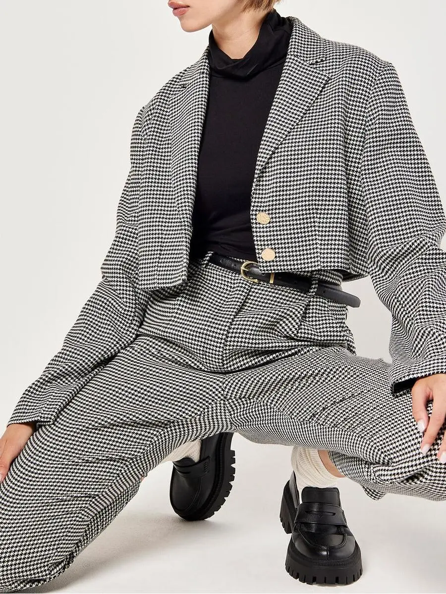 Dogtooth Paperbag Trousers