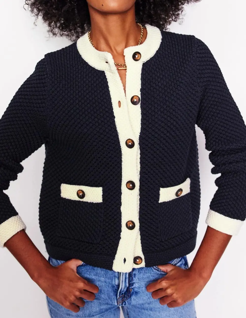 Navy Knitted Jacket