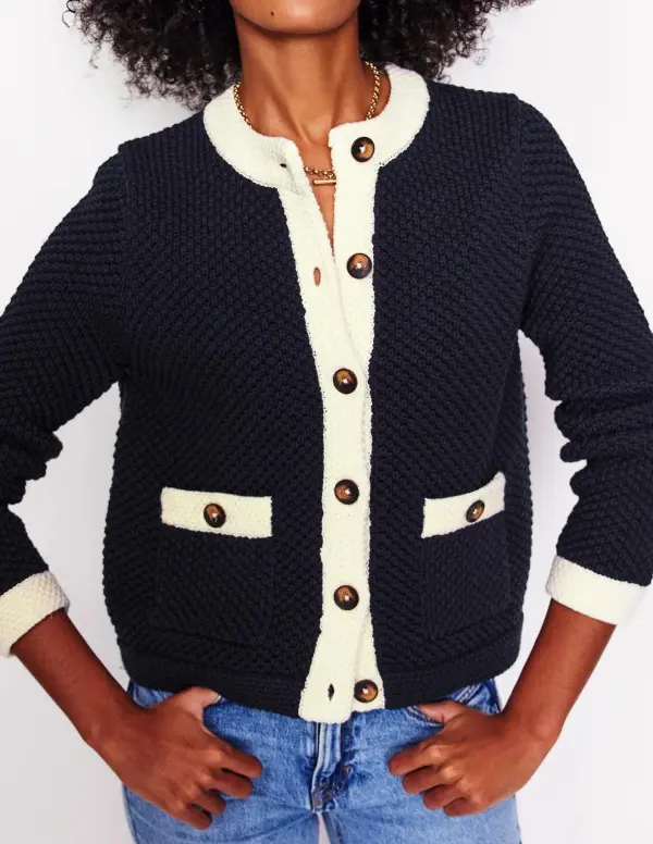 Navy Knitted Jacket