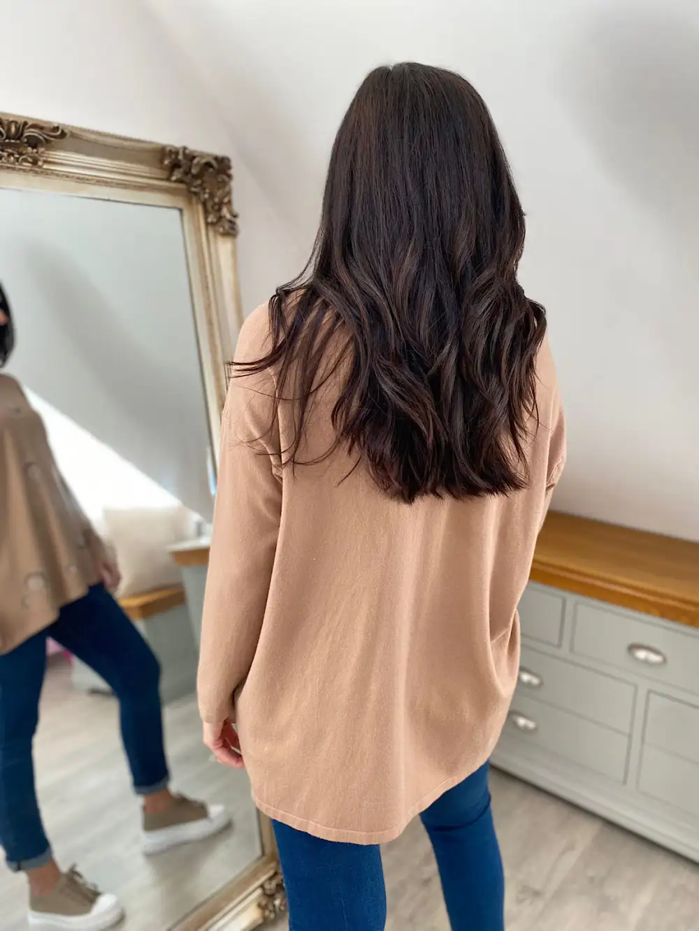 Camel Diamante Bubble Pattern Knit Rosie