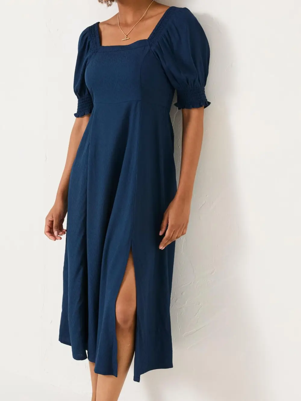 Indigo Blue Bloom Midi Dress