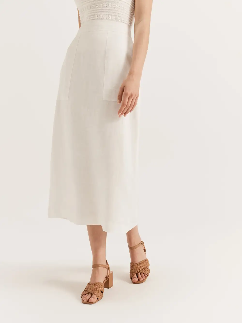 High Waisted Linen Wrap Skirts