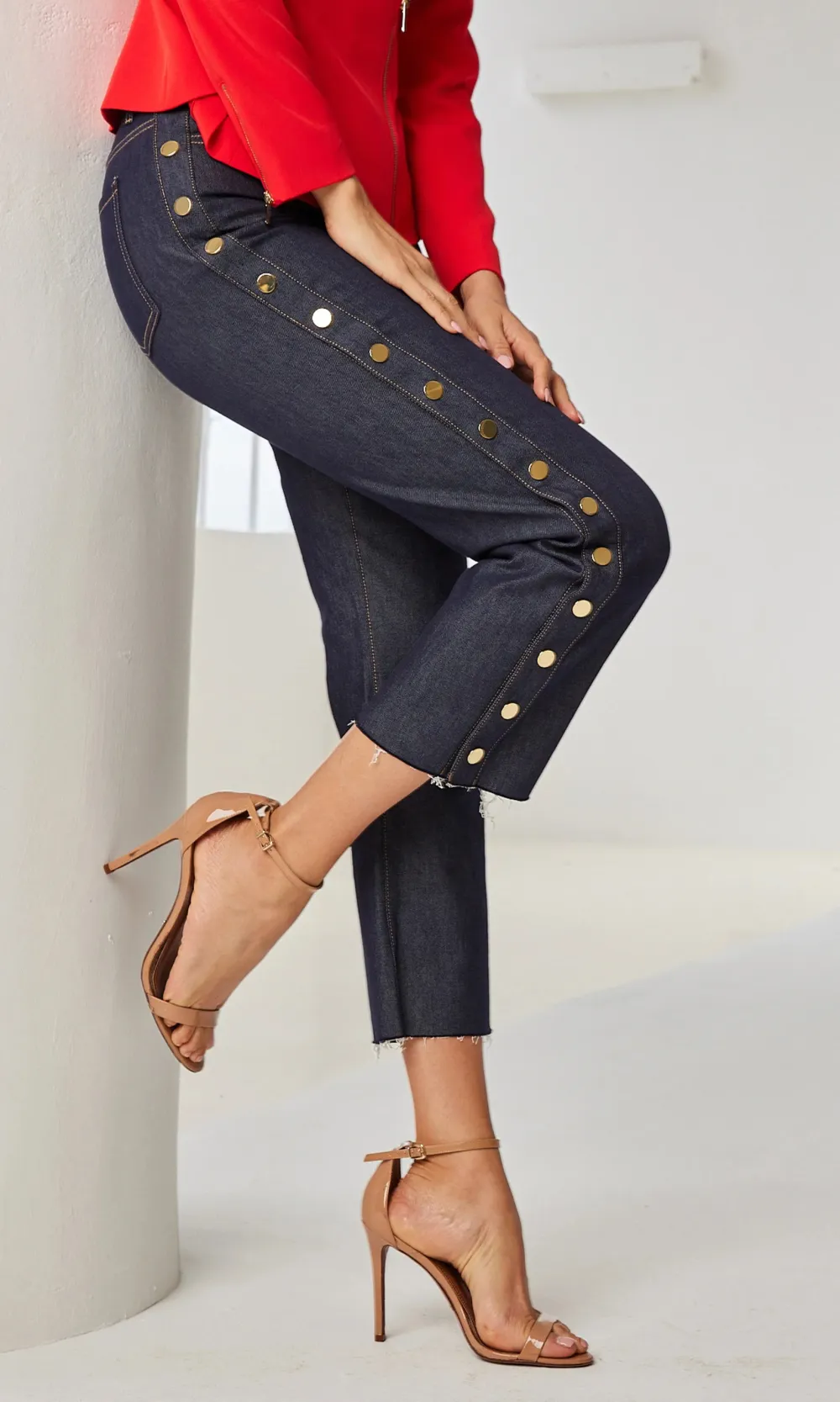 Side Snap Denim Pants