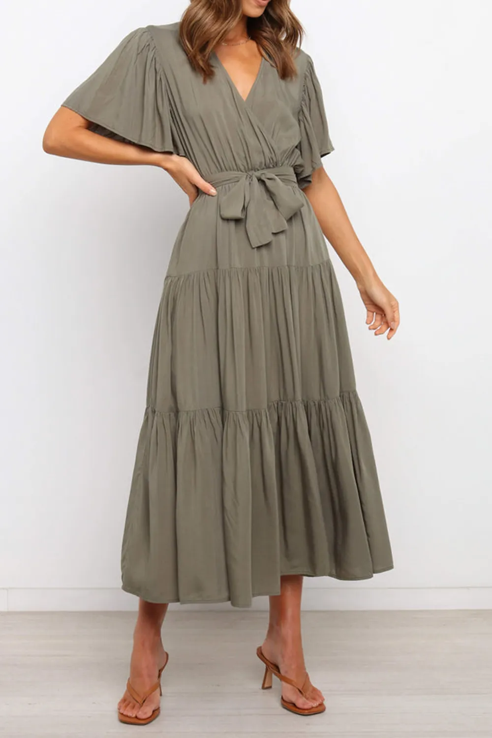 COLORFUL DRESS WITH TIE BOW