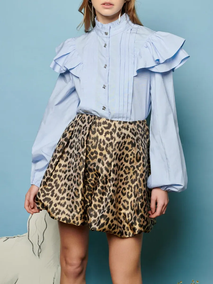 Casual Style Ruffle Blouse