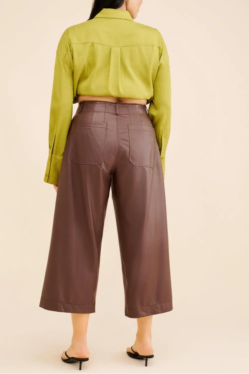 The Colette Cropped Vegan Leather Pants