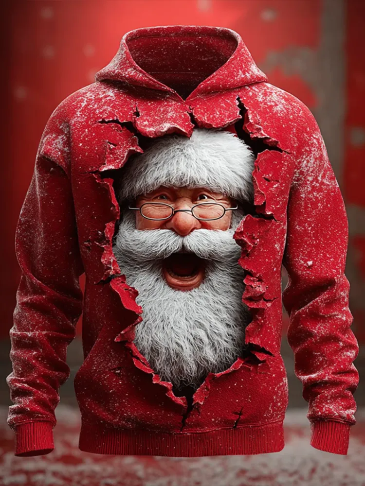 Men's Christmas Funny Santa Claus Printed Sweatshirt