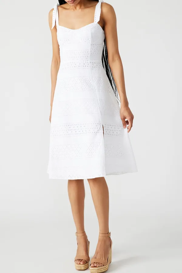 SWEETHEART NECKLINE DRESS WHITE