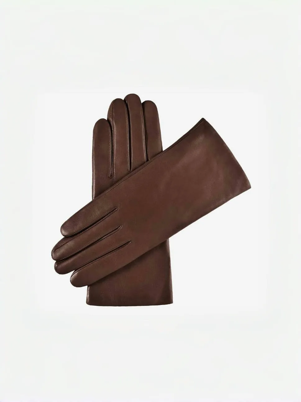 Touchscreen Pure Brown  Cashmere Lined Lambskin Gloves