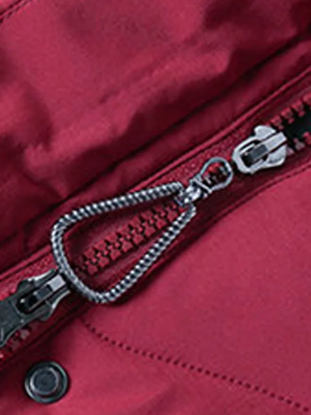 Women's Parka Warm Breathable Outdoor Street Daily Wear Going out Zipper Pocket Fur Collar Zipper Hoodie Fashion Modern Casual Street Style Solid Color Regular Fit Outerwear Long Sleeve Fall Winter