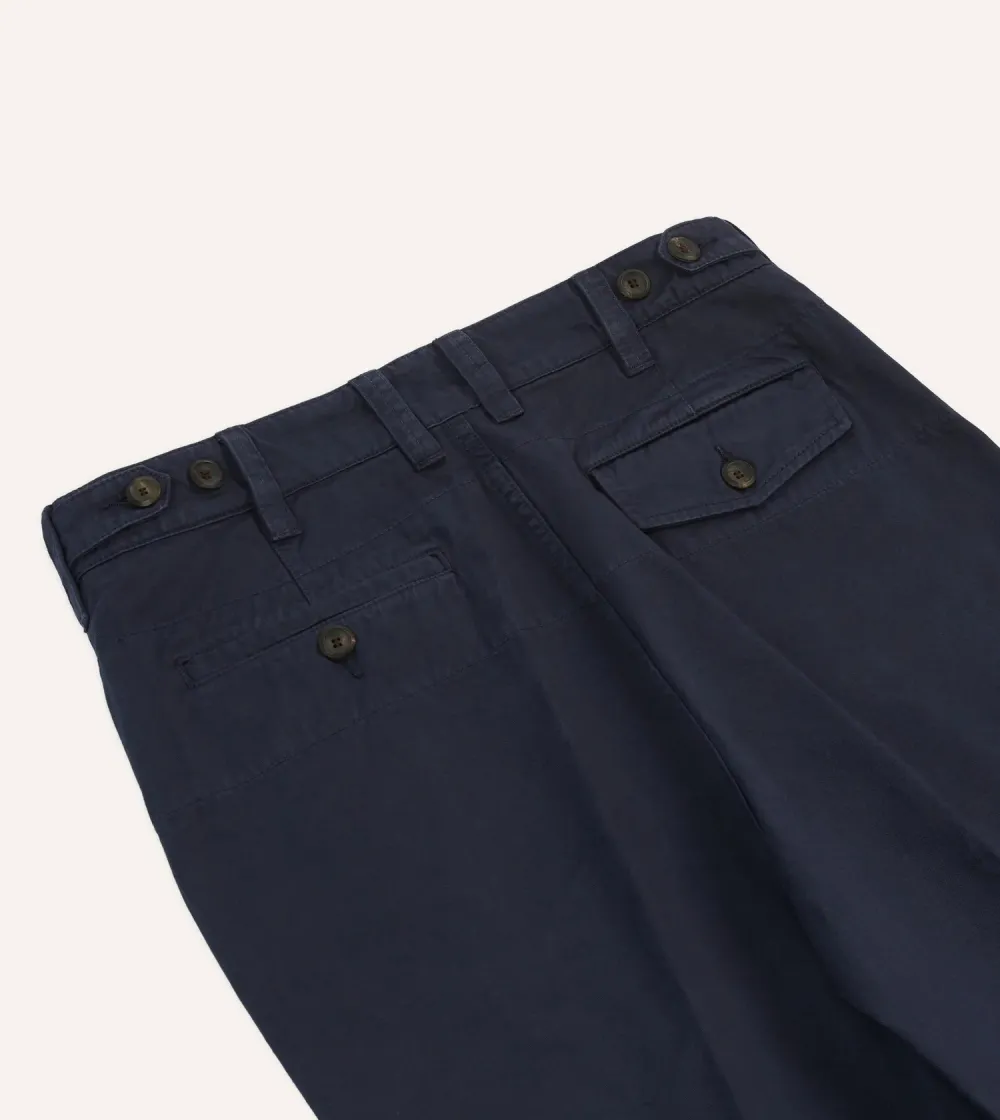 Daily Navy Cotton Flat Front Chino
