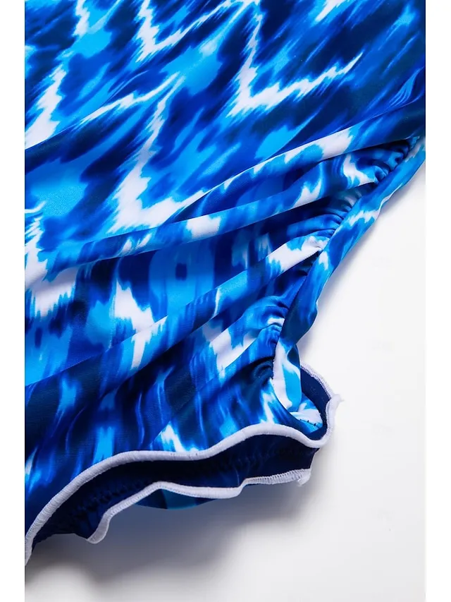 Slim Geometric Tankini Swim Sets