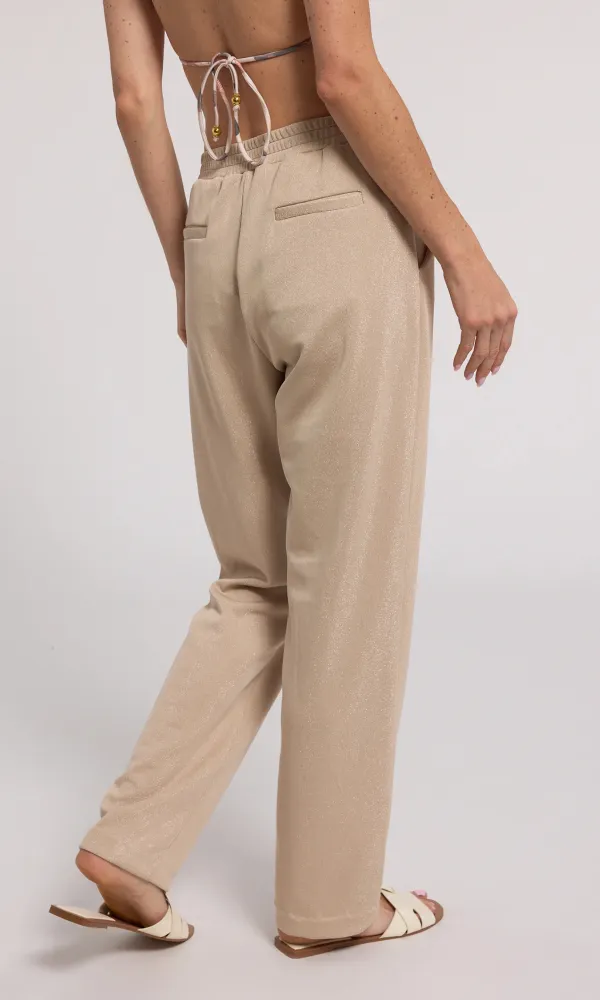 Elastic Waist Shimmer Sweatpants