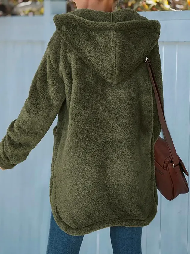 Loose Casual Hoodie Teddy Jacket