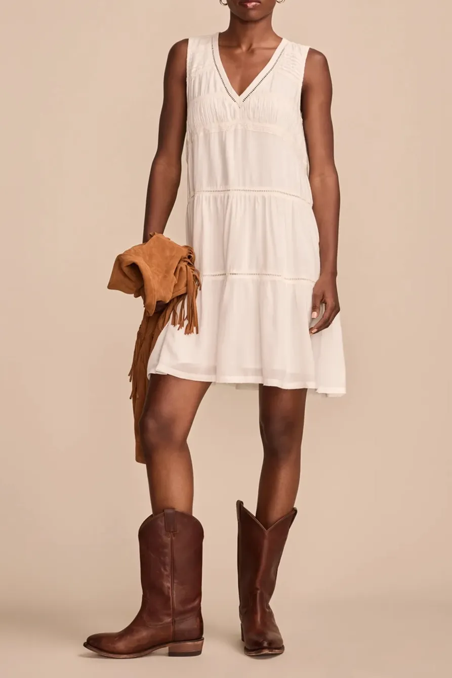 Whisper White Lace Trimmed Tank Midi Dress