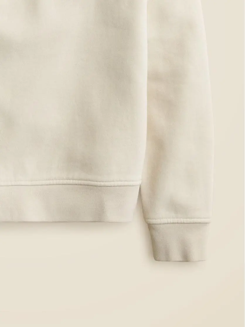 Cream Colored Crew Neck Sweatshirt