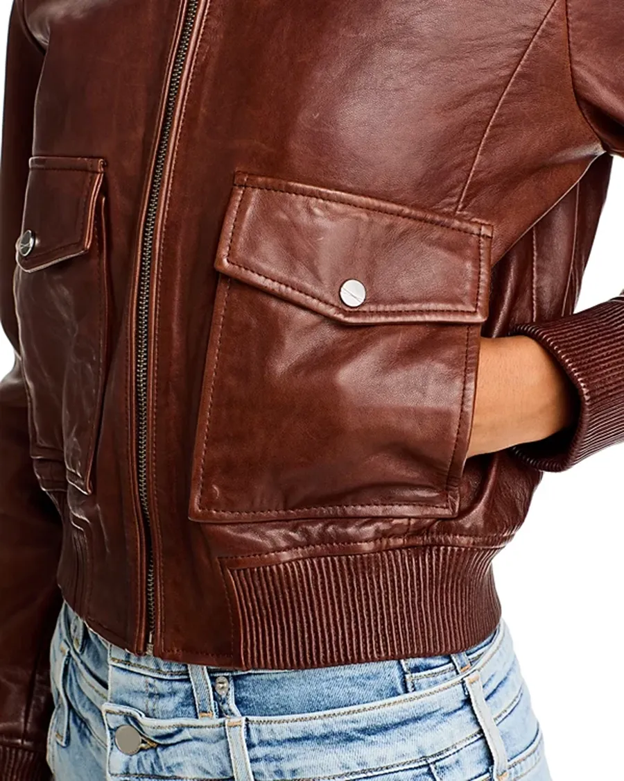 Casual Style Leather Bomber Jacket