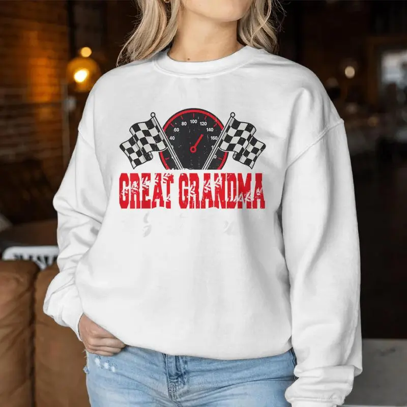 Race Car Birthday Party Racing Family Great Grandma Pit Crew Women Sweatshirt
