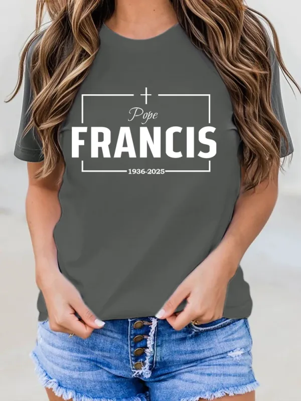 Women's Thank You Father Cotton Printed T-shirt