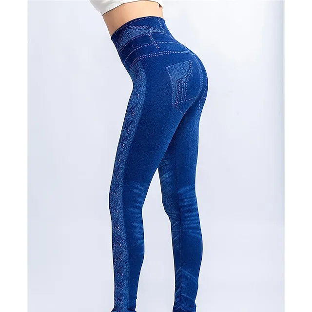 Women's High Elasticity High Waist Athletic Athleisure Black Blue S M Summer Spring