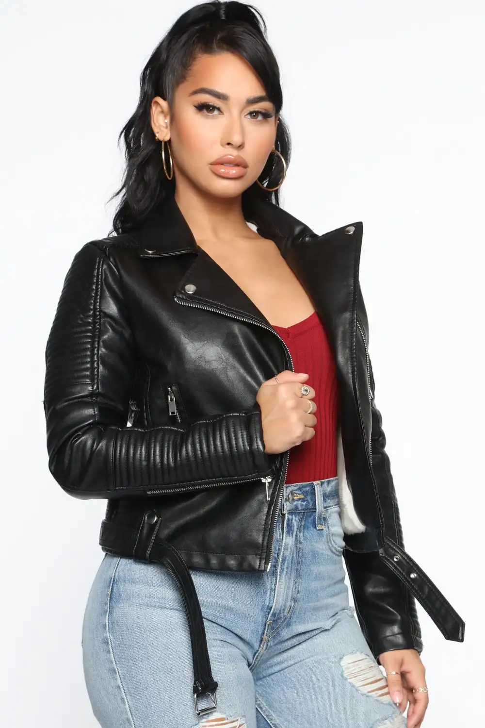 Can't Stop Me Now PU Leather Jacket - Black